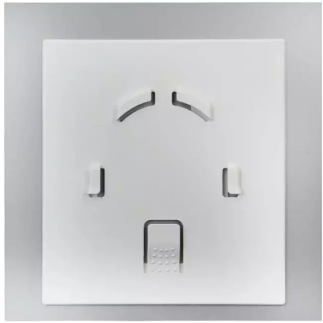 Bathroom extractor fan Ø 100 mm with pull cord and power plug - front panel in satin silver glass