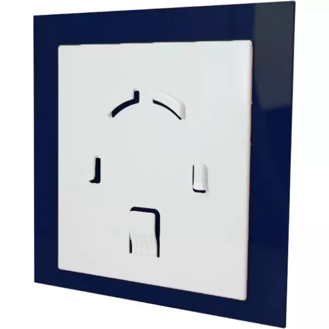 Air Roxy bathroom extractor fan with connection diameter 100 mm with pull cord and power plug - front panel in blue plastic