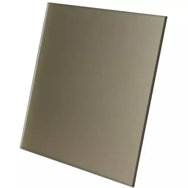 Bathroom extractor fan Ø 100 mm with pull cord and power plug - front panel in satin gold glass