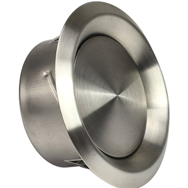 Stainless steel ventilation valve 100mm exhaust and supply with friction springs - DVI-C100