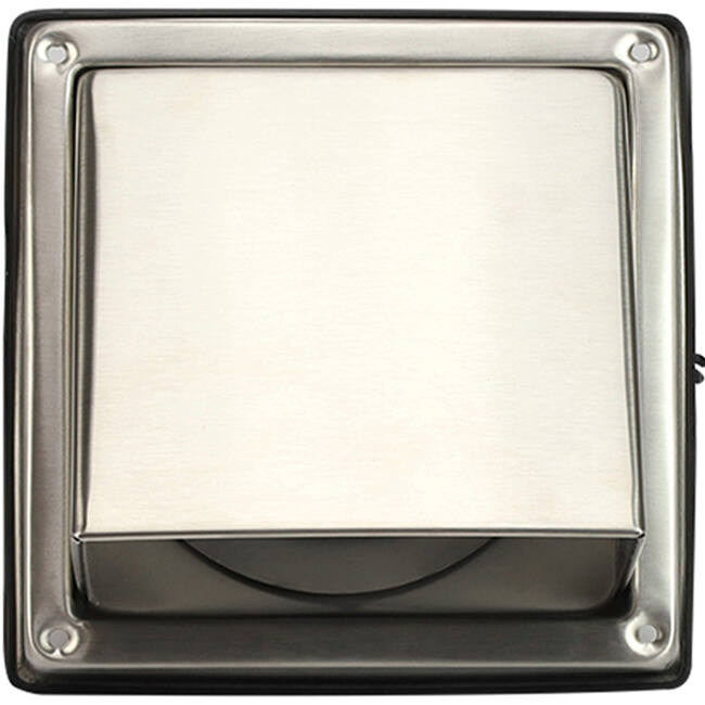 Stainless steel front grille 100mm with high inlet non-return damper - EL-SS-BD100 SS