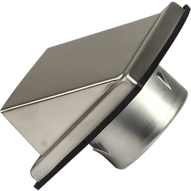 Stainless steel front grille 100mm with high inlet non-return damper - EL-SS-BD100 SS