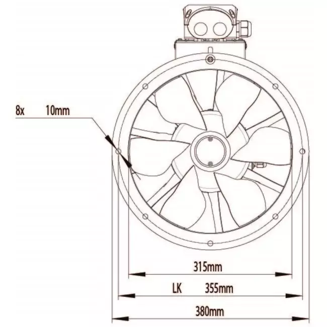 Axial 315mm duct fan - AL 315 D4 01