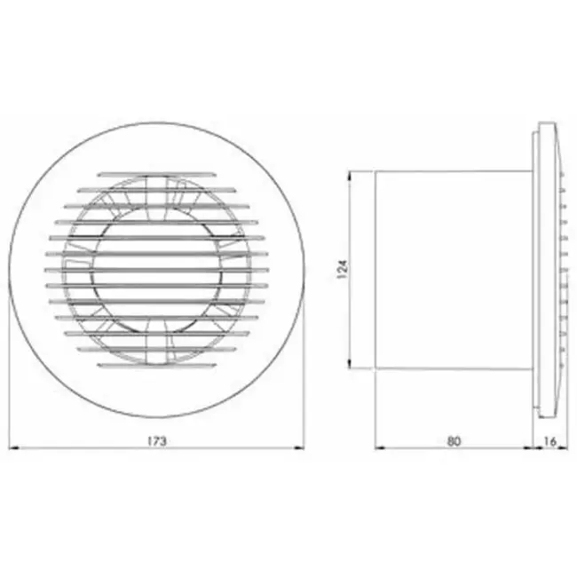 Bathroom extractor fan round Ø 125 mm anthracite - basic EA125A