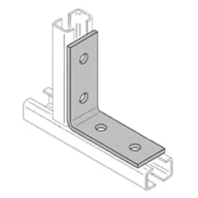 Corner 35/36 90 degrees 4-hole (Ø10.5mm) zinc plated for suspension rail