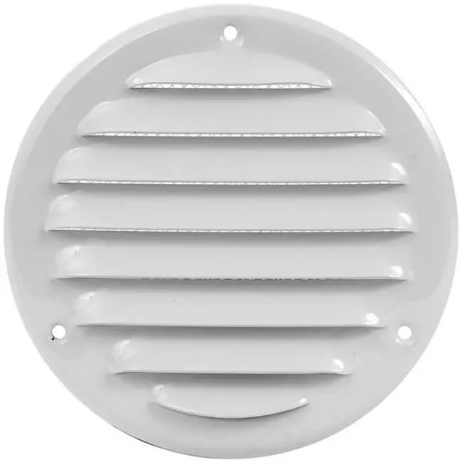 Metal ventilation grille round 125mm white - MR125 - RAL9016