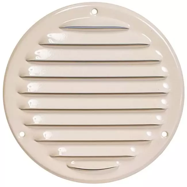 Metal ventilation grille round Ø125 mm beige - MR125Y - RAL1015