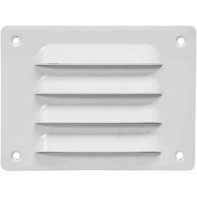 Metal ventilation grille rectangular 140x105 mm white - MR14105