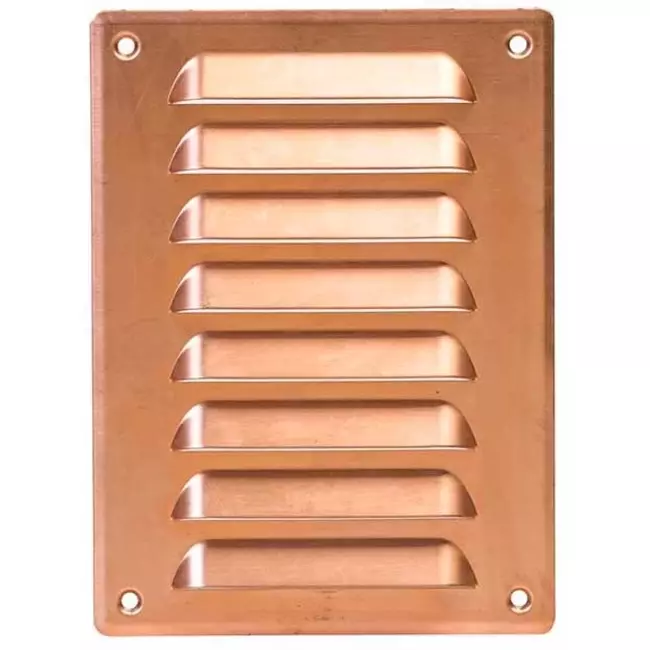 Metal ventilation grille rectangular 140x190 mm copper - MR1419Cu