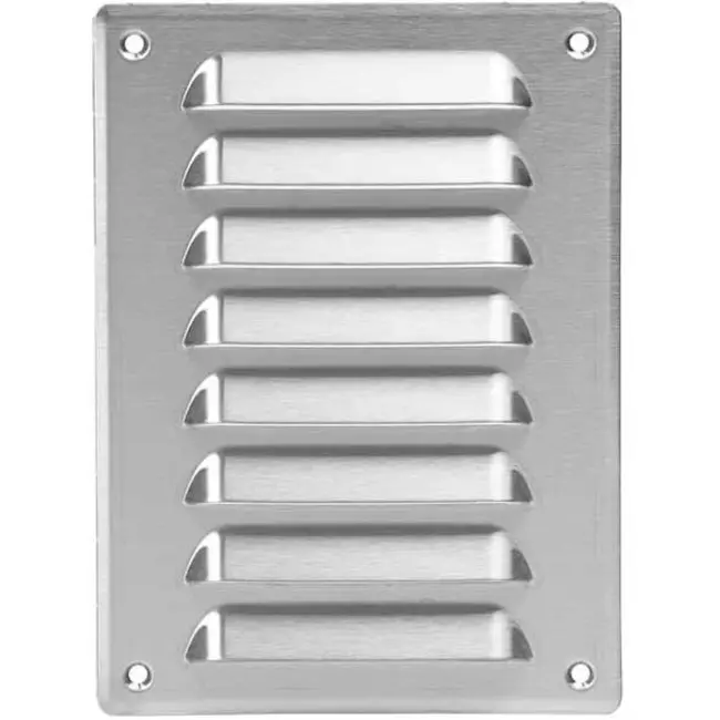 Metal ventilation grille rectangular 140x190 mm stainless steel - MR1419i