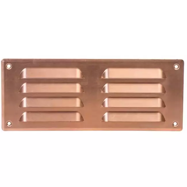 Metal ventilation grille rectangular 260x105 mm copper - MR26105Cu