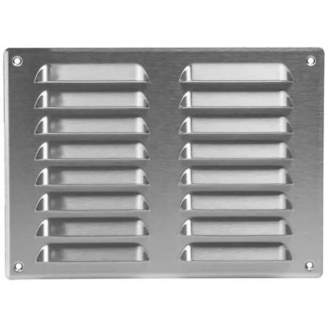 Metal ventilation grille rectangular 260x190 mm stainless steel - MR2619i