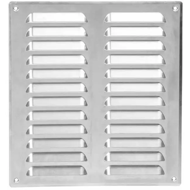 Metal ventilation grille rectangular 260x280 mm aluminium - MR2628Al