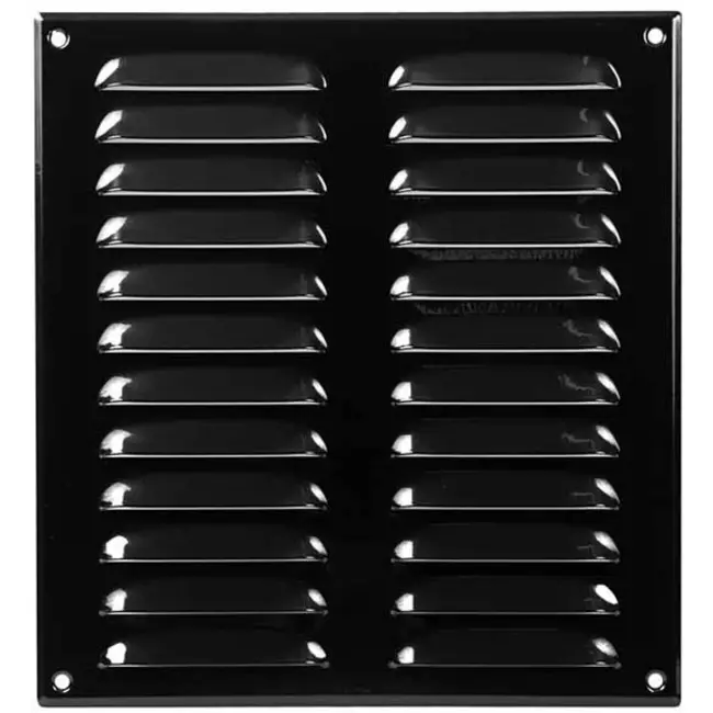 Metal ventilation grille rectangular 260x280 mm black - MR2628M - RAL9005