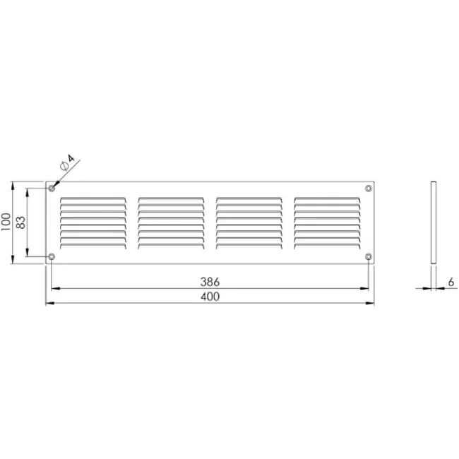 Metal grille 400x100mm brown - MR4010B
