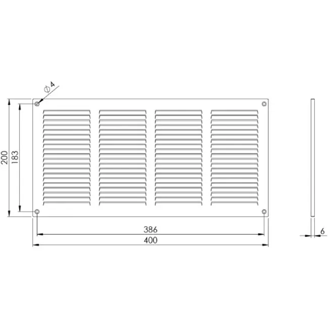 Metal grille 400x200mm brown - MR4020B
