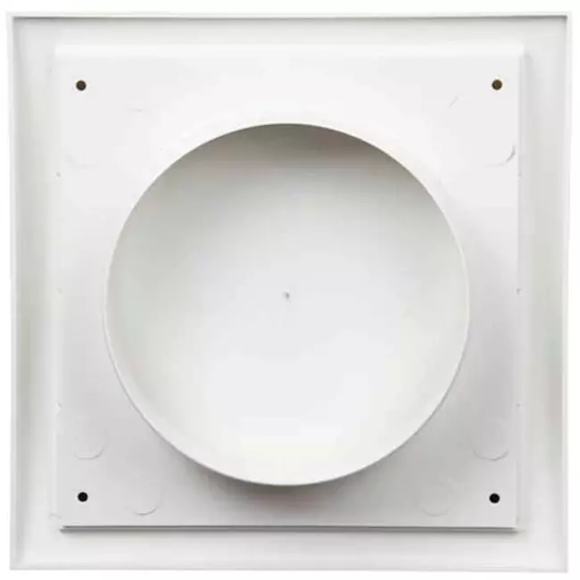 Facade grill with non-return valve 150x150 mm diameter 100 mm white - ND10FV