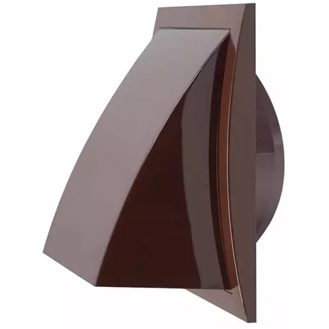 Facade grill with non-return valve 190x190 mm diameter 125 mm brown - ND12FVB
