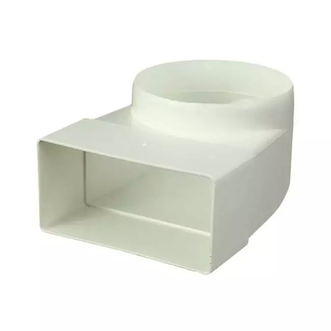 Rectangular plastic vertical 90° bend Ø 100mm - 110 x 55 - KLD