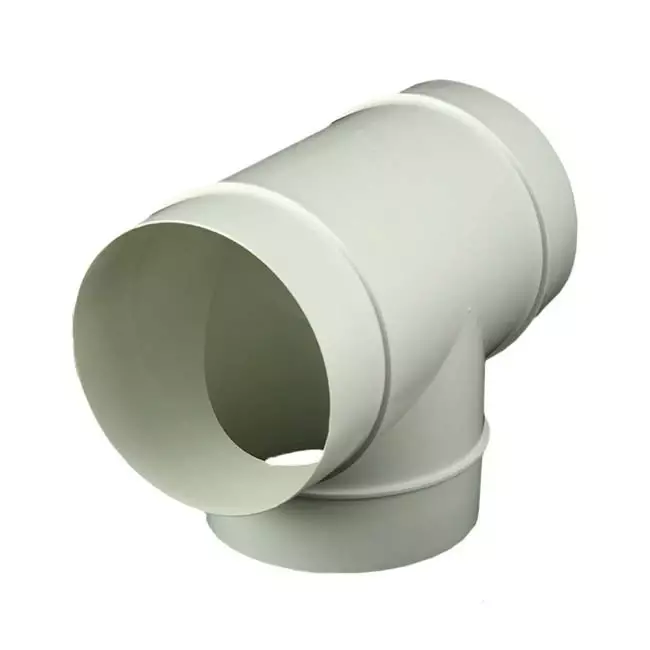 Round plastic T-piece diameter: 125mm AT125