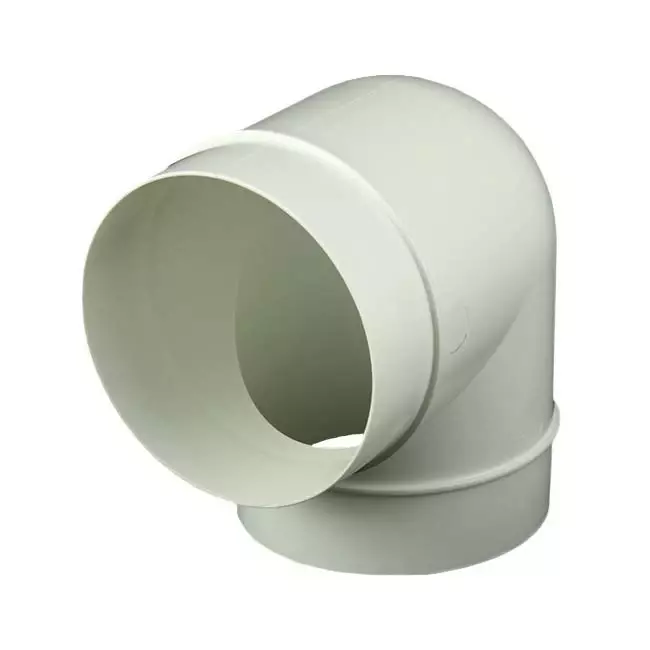 Round plastic 90° bend diameter: 125mm AL125-90