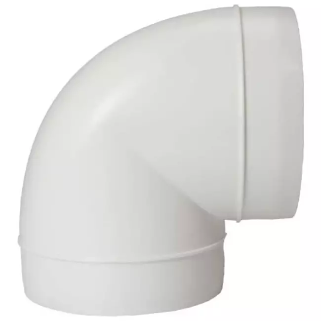 Round plastic 90° bend diameter: 125mm AL125-90