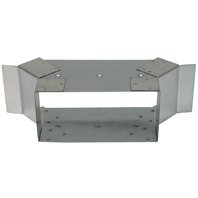 Side connection 220x80 mm for rectangular galvanised flat duct
