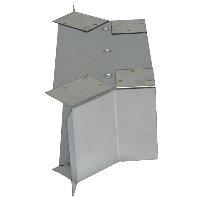Side connection 220x80 mm for rectangular galvanised flat duct