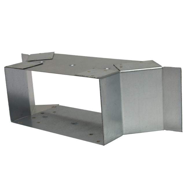 Side connection 220x80 mm for rectangular galvanised flat duct