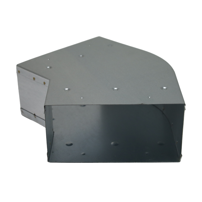 Galvanised flat duct elbow 45 degrees 300x80 horizontal