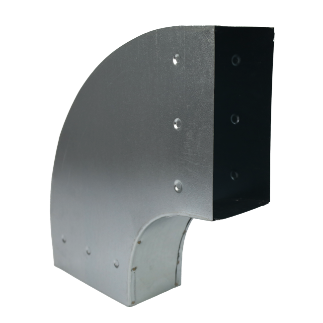 Galvanised flat duct elbow 90 degrees 300x80 horizontal