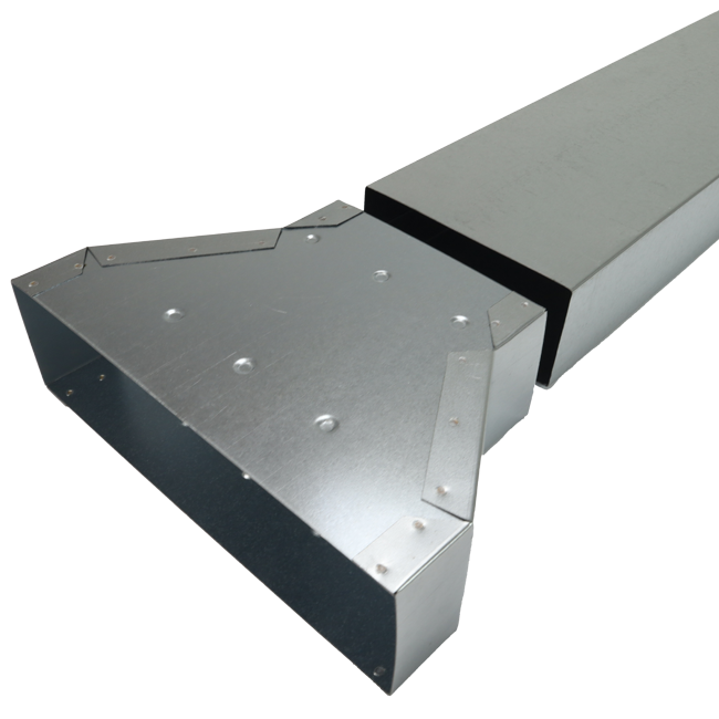 Reducer 300 x 80 mm to 220 x 80 mm for galvanised flat duct