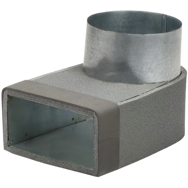 Thermoduct elbow 170mm x 80mm to diameter 160 mm for ducting