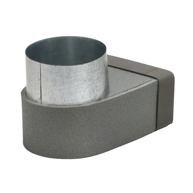 Thermoduct elbow 170mm x 80mm to diameter 160 mm for ducting