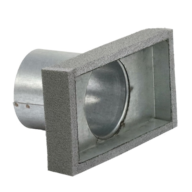 Thermoduct cover 220x80 mm with connection diameter 80 mm