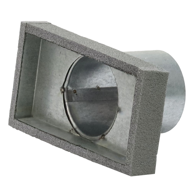 Thermoduct cover 220x80 mm with connection diameter 80 mm