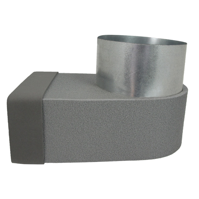 Thermoduct angled corner piece 220x80 mm to diameter 125 mm