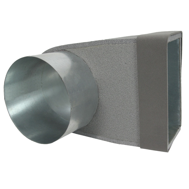 Thermoduct angled corner piece 220x80 mm to diameter 150 mm