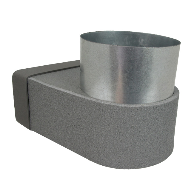 Thermoduct angled corner piece 220x80 mm to diameter 160 mm