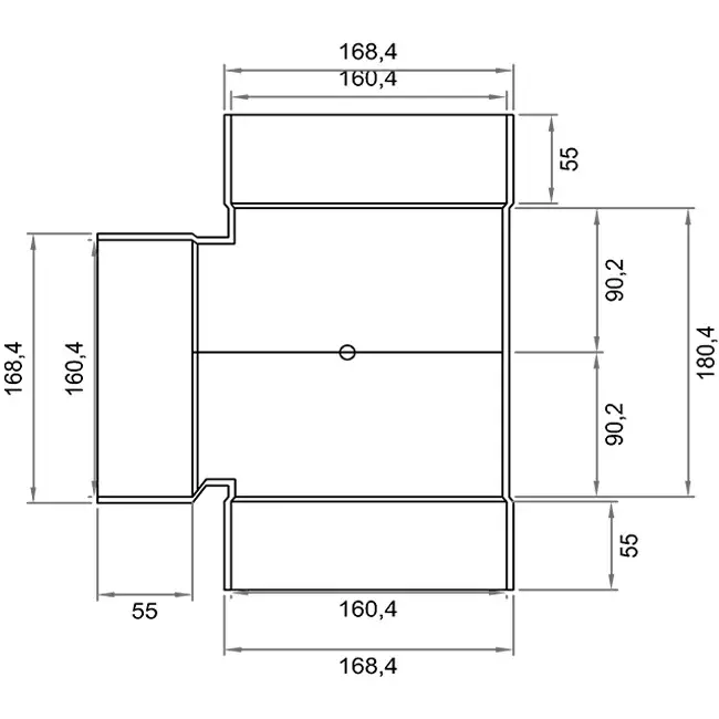 Wavin Ventiza T-piece 90 degrees PVC round 160 mm M/M/M
