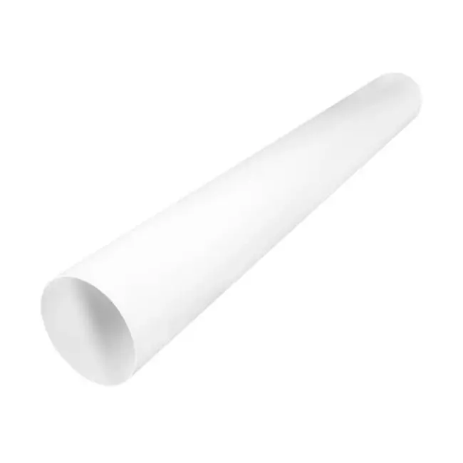 Pipe white diameter 125 mm length 1 meter metal - RAL 9010