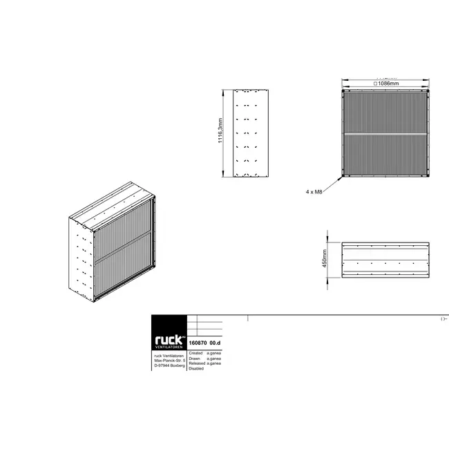 Filter box for Ruck MPC 700/800 box fan - FB 1200