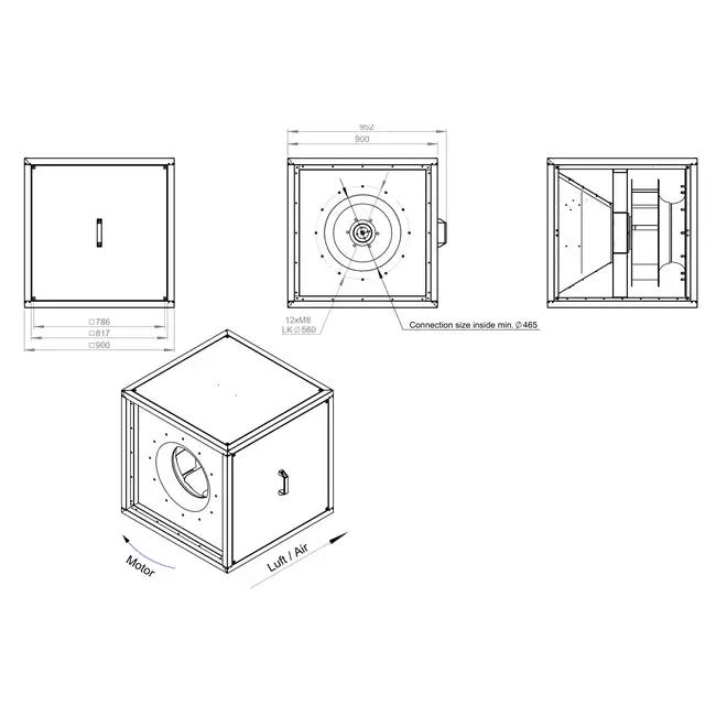 Box fan motor outside air flow - MPC T 560 EC K01