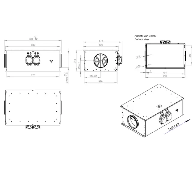 Tube fan 200 mm insulated energy efficient - EM DUO 200 EC K 01