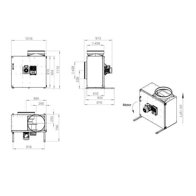 Box fan motor external air flow - MPS 560 EC I K 01
