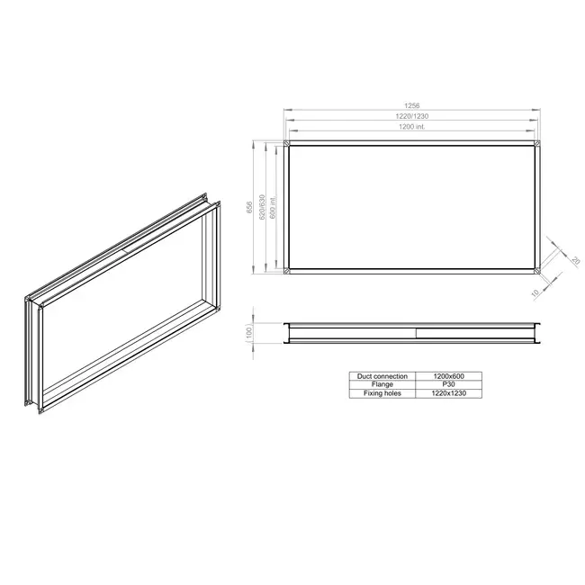 Flexible connector 1200 x 600 - VS 12060