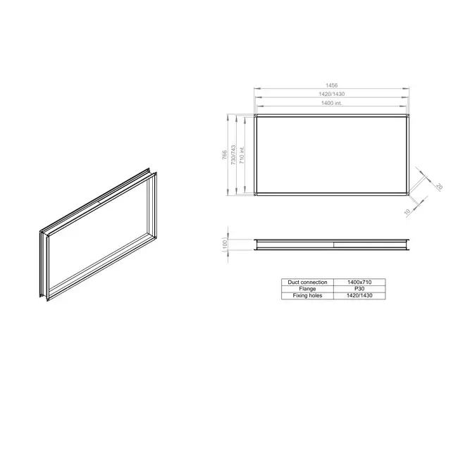 Flexible connector 1400 x 700 - VS 14071