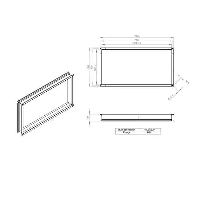 Flexible connecting piece 1000 x 500 - VS 10050