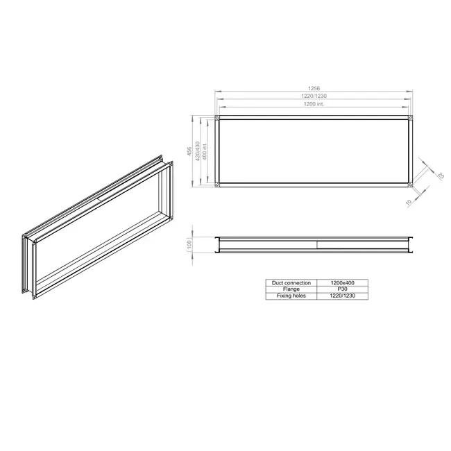 Flexible connector 1200 x 400 - VS 12040