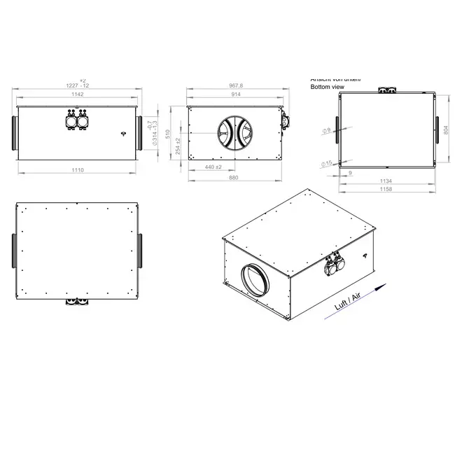 Tube fan 280 mm insulated energy efficient - EM DUO 280 EC K 01